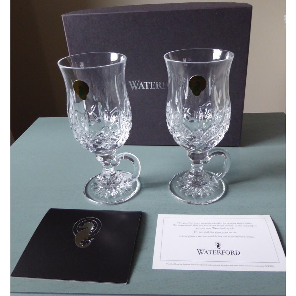 NIB Waterford Lismore Irish Coffee Mugs Set Of 2 New In Open Box